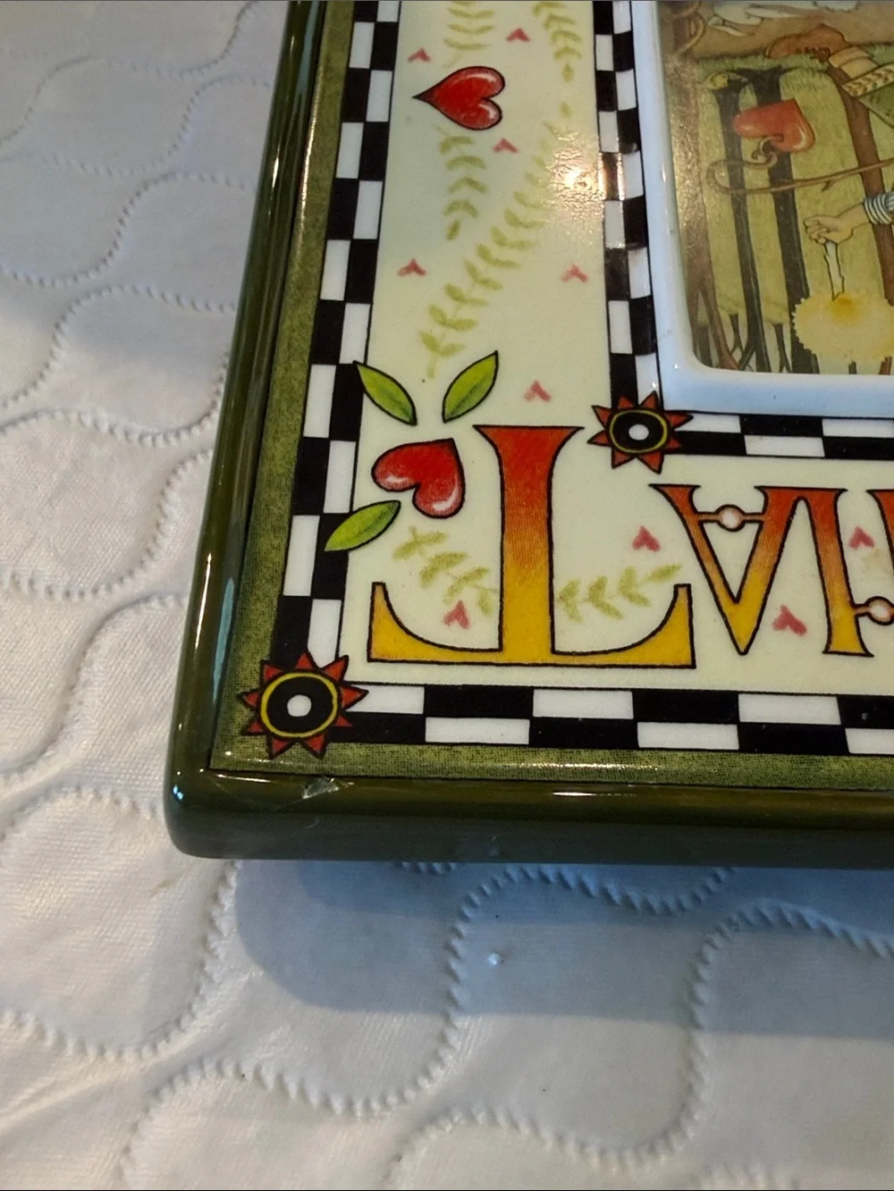 1994 Mary Engelbreit Ceramic Picture Frame – “That’s What Friends Are For